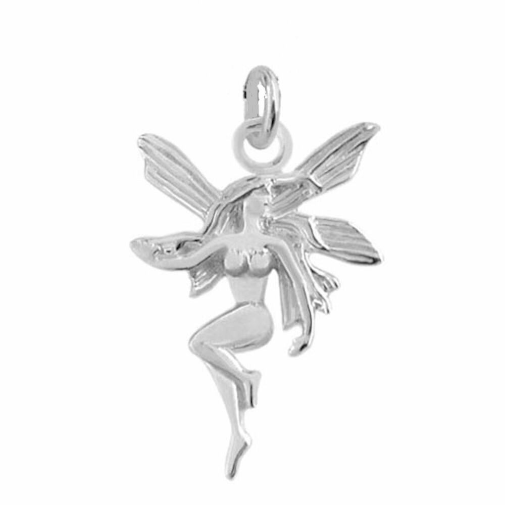 .925 Sterling Silver Winged Angel Pendant 25mm